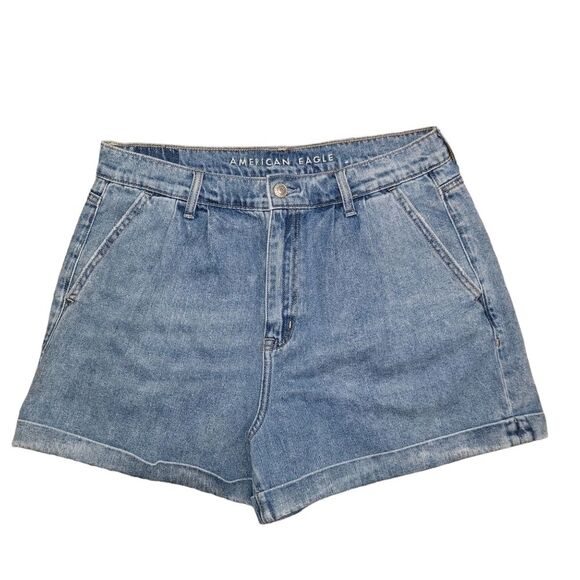 American Eagle AEO pleated high waist Mom Shorts jean size 10 - Picture 1 of 6